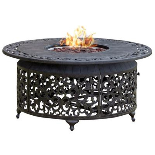 Round Outdoor Propane Firepit Table