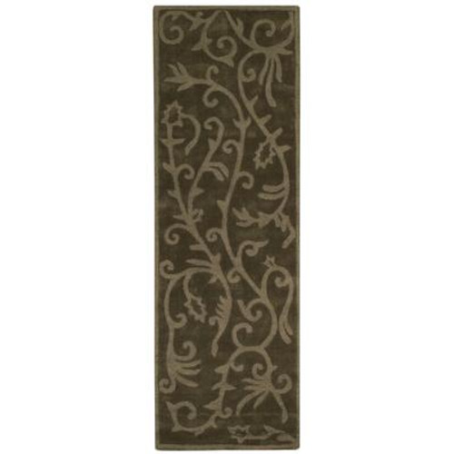 Green Lauren Area Rug  2 Feet 3 Inches X 7 Feet