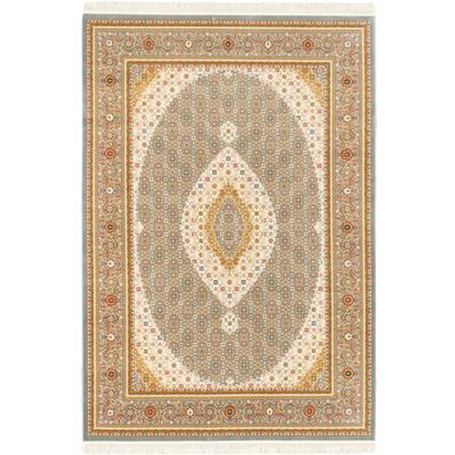 Hand loomed King David Gray Silk Rug - 5 Ft. 3 In. x 7 Ft. 7 In.