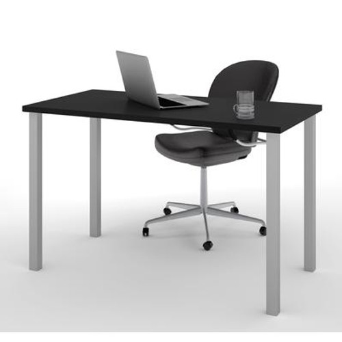 Bestar Table With Square Metal Legs In Black