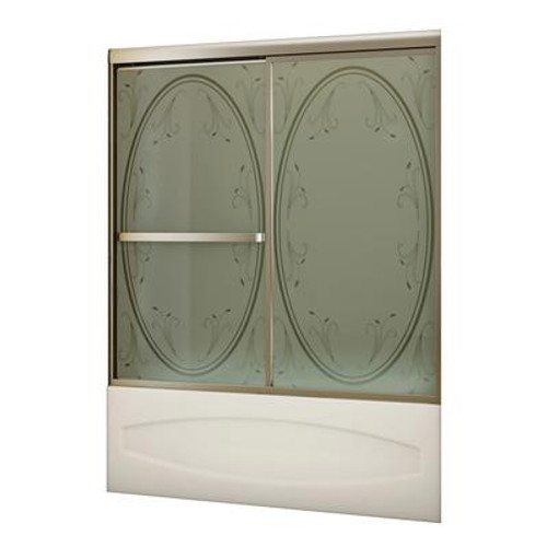 Vertiga 2-Panel Satin Nickel Tub Door