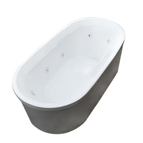 Pearl 34 X 67 Oval Freestanding Whirlpool Jetted Bathtub