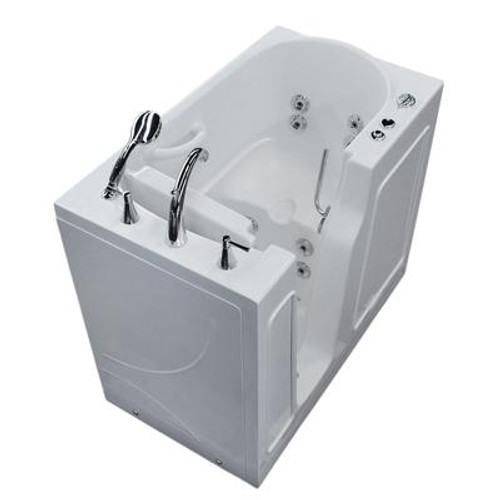 26 x 46 Left Drain White Whirlpool Jetted Walk-In Bathtub