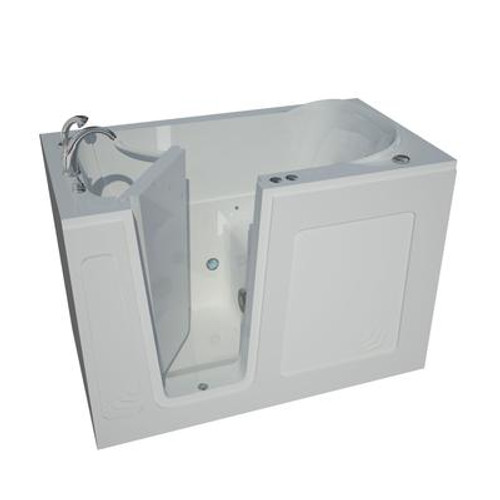 30 x 54 Left Drain White Air Jetted Walk-In Bathtub