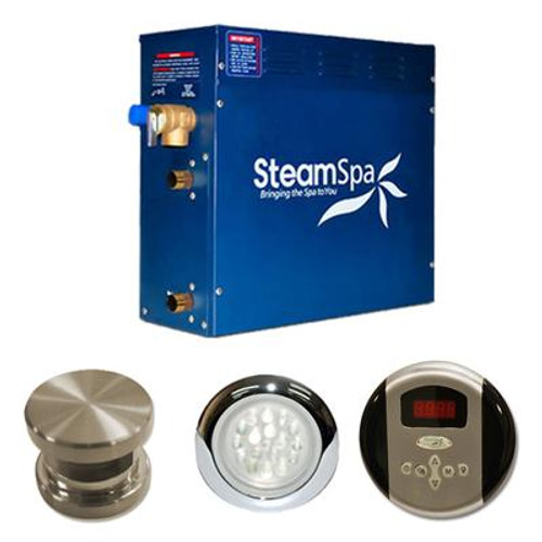 SteamSpa Indulgence 6kw Steam Generator Package in Brushed Nickel