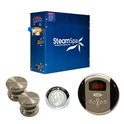 SteamSpa Indulgence 12kw Steam Generator Package in Brushed Nickel