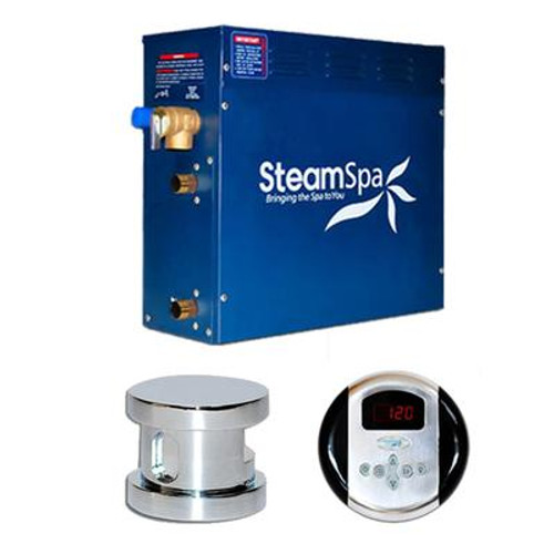 SteamSpa Oasis 7.5kw Steam Generator Package in Chrome