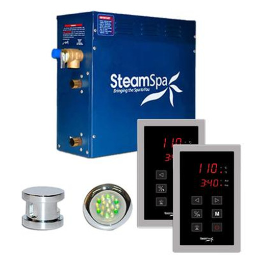 SteamSpa Royal 7.5kw Touch Pad Steam Generator Package in Chrome