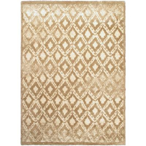 Prestige Ivory Light Brown Shag - 5 Ft. 5 In. x 7 Ft. 7 In.