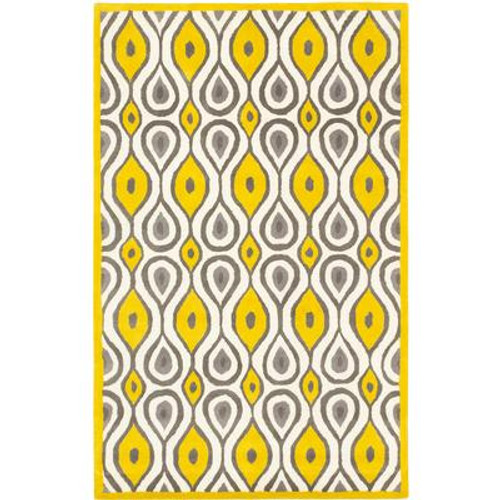 Handmade Stella Cream Yellow Rug - 5 Ft. x 8 Ft. 0 In.