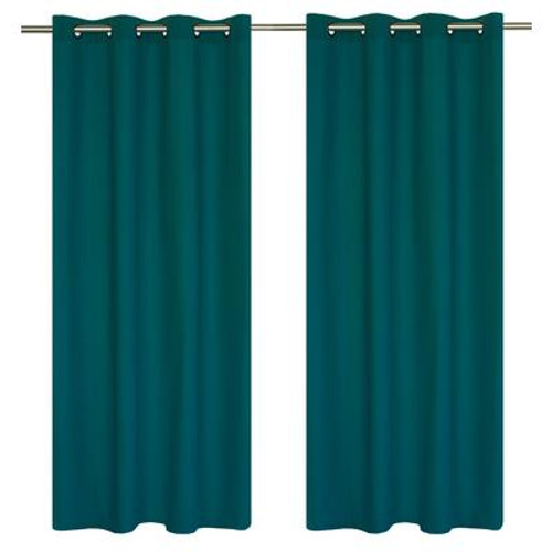 Karma faux cotton grommet curtain pair 54x95'' in Teal