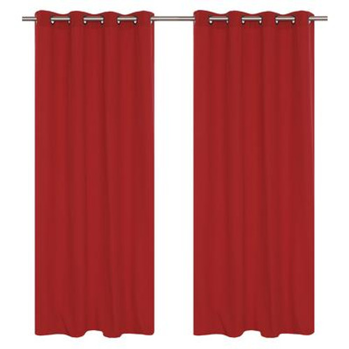 Karma faux cotton grommet curtain pair 54x95'' in Rhubarb Red