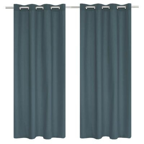 Karma faux cotton grommet curtain pair 54x95'' in Blue Grey