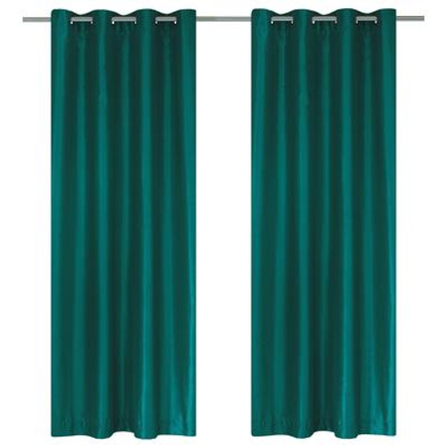Silkana faux silk grommet curtain pair 56x88'' in Teal