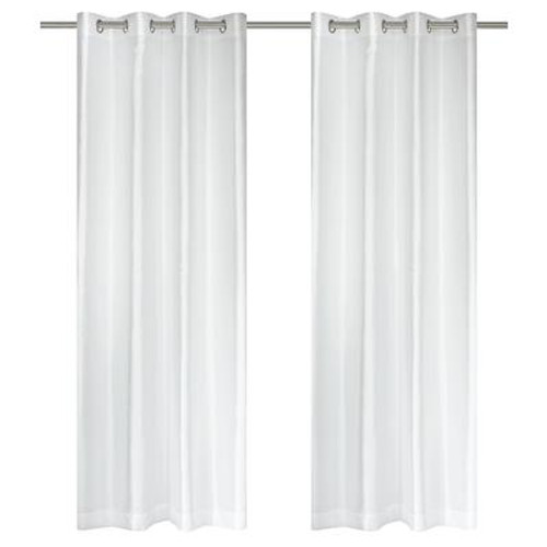 Silkana faux silk grommet curtain pair 56x88'' in Decorators White