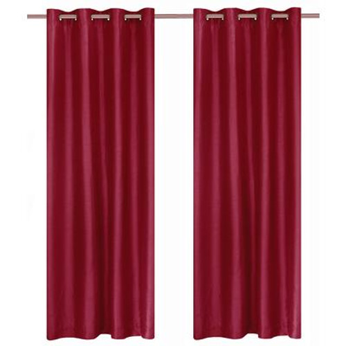 Silkana faux silk grommet curtain pair 56x88'' in Raspberry Pink