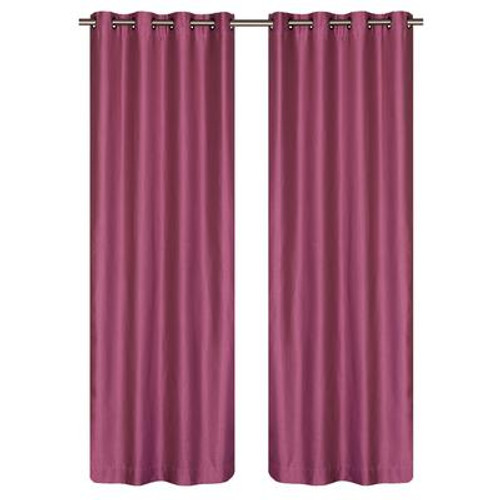 Silkana faux silk grommet curtain pair 56x88'' in Lilac Pink