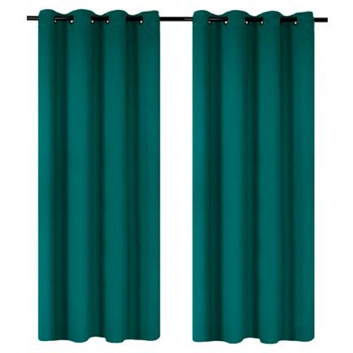 Luxura room darkening; insulated grommet curtain pair 56x95'' in Teal