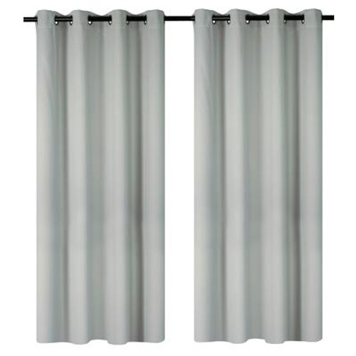 Luxura room darkening; insulated grommet curtain pair 56x95'' in Silver