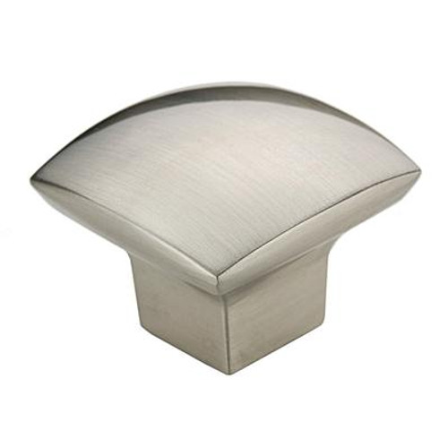 Contemporary Metal Knob - Brushed Nickel - 31x31 Mm Dia.