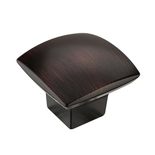 Contemporary Metal Knob - Brushed Oil-Rubbed Bronze - 31 Mm Dia.