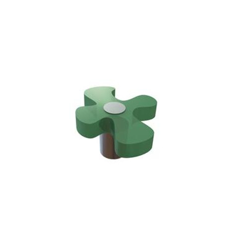 Contemporary Plastic Knob - Green; Plastic - 50 Mm Dia.