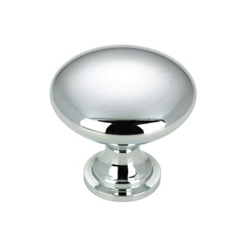 Contemporary Metal Knob - Chrome - 30 Mm Dia.