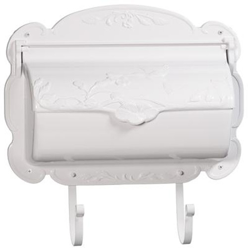 Hummingbird Aluminum Wall Mount Mailbox; White