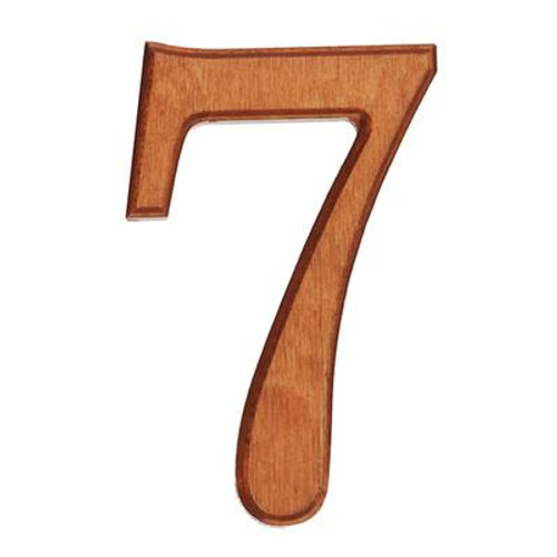 Wood Numbers; Honey Gold 4 Inches #7