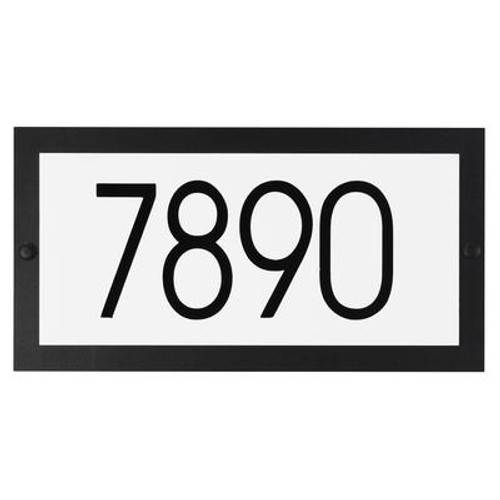 Economic Rectangular Address Plaque; Black/White