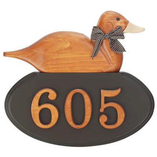 Duck Address Plaque; Mocha