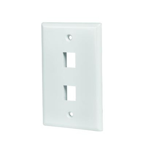 2-PORT WALL PLATE; WHITE