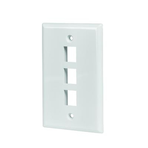 3-PORT WALL PLATE; WHITE
