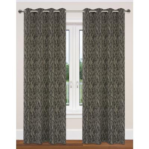 Delta grommet curtain pair 52x95''  in taupe/black