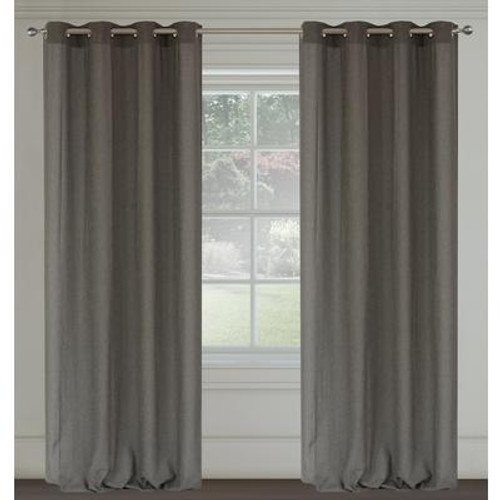 Maestro 'linen like' grommet curtain pair 54x95'' in Taupe
