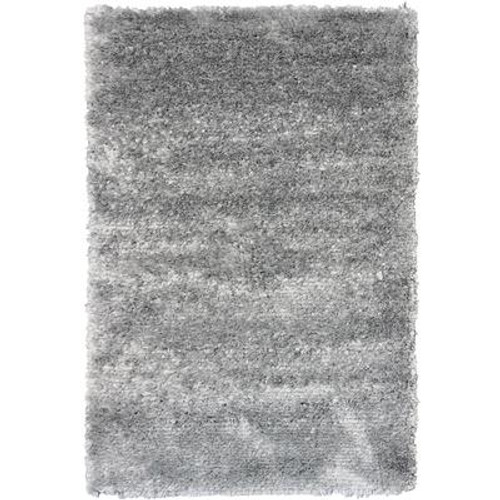 Grey Tulip Shag Area Rug 5 Feet x 7 Feet 6 Inches