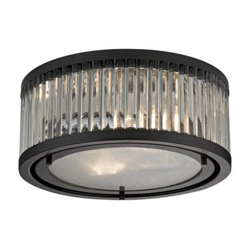 Linden Collection 2 Light Flush Mount In Oil Rubbed Bronze