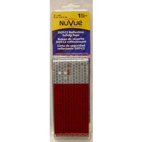 Reflective Tape Red/White DOT-C2; 2'' X 36'' Roll 11'' red / 7'' white repeating pattern