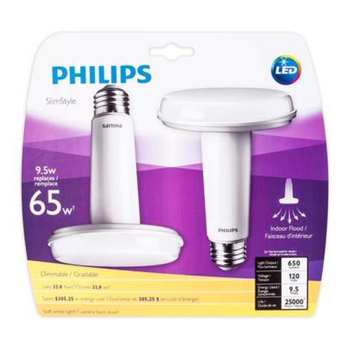 LED 9.5W = 65W BR30 Soft White (2700K) - 2 Pack