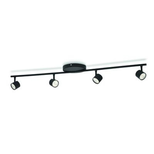 LED Track Fixture 4 Light Black