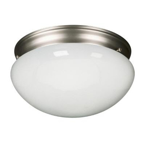 Flush Mount With Marbled Mushroom Glass