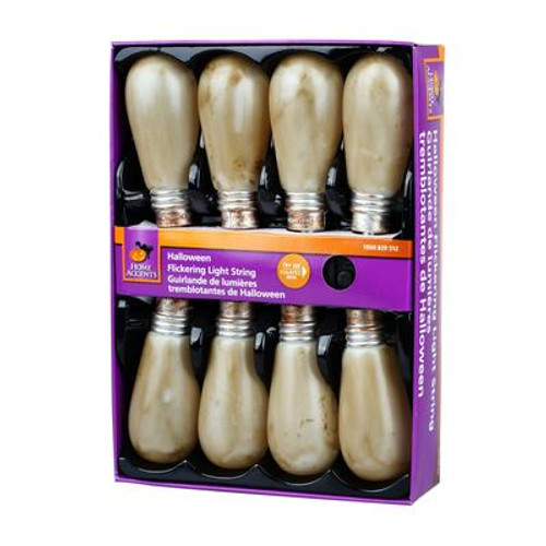 8-Piece ''Flickering-Light'' Light String With LED Illumination; Halloween Sound Effects And Try-Me Feature - Requires 3 ''AA'' Batteries