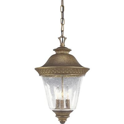 Savannah Collection Burnished Chestnut 3-light Hanging Lantern