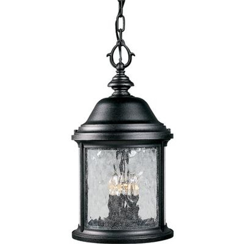 Ashmore Collection Textured Black 3-light Hanging Lantern