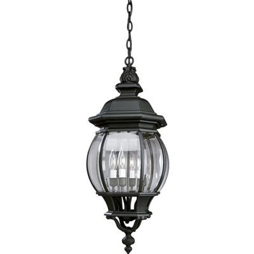 Onion Lantern Collection Textured Black 4-light Hanging Lantern