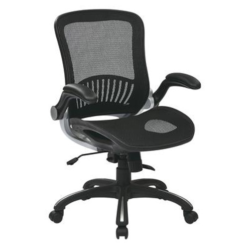 Work Smart Screen Seat and Back Managers Chair with Flip Arms