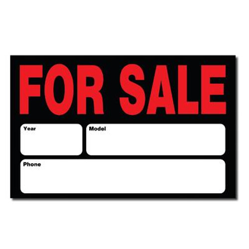 8 X 12 Sign - For Sale Yr / Mdl / Ph