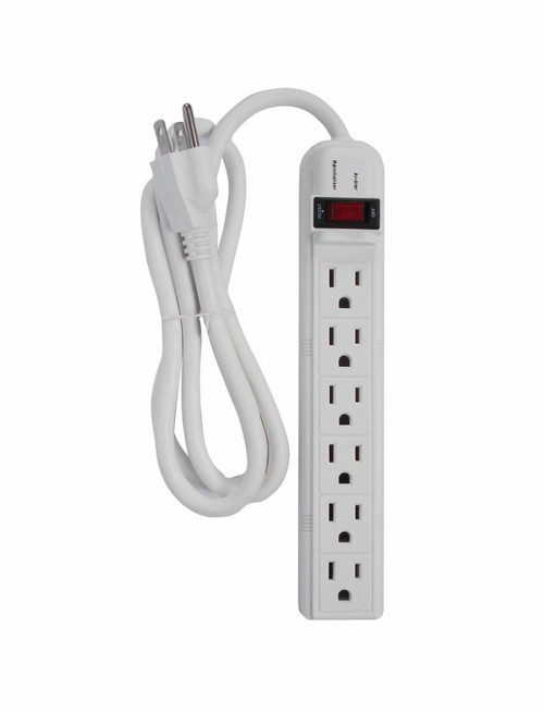 6 Outlet Power Strip, 6 Outlet, 4 Feet Cord, 45 Degree Angle Plug