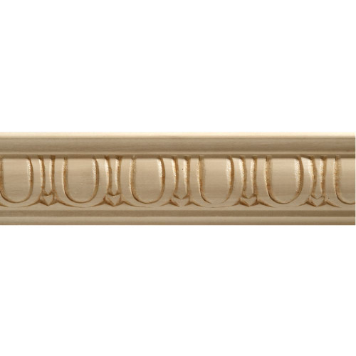 White Hardwood Embossed Egg & Dart Trim Moulding 7/8 x 1-1/8 - Sold Per 8 Foot Piece