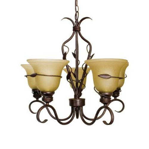 Ivy Copper Finish Chandelier  5 Lights